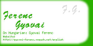 ferenc gyovai business card